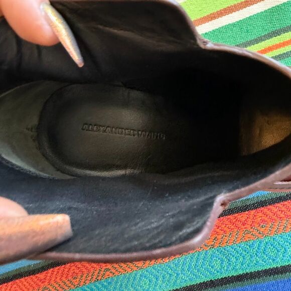 Alexander Wang Kim Oxblood Leather High Heel Ankle Booties with Pointed Toe EU36 - Picture 15 of 16